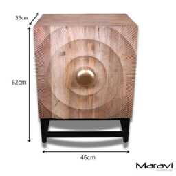 Parika Mango Wood Bedside Cabinet - thumbnail 4