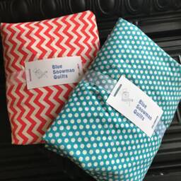Nursery Bedding Set Of 3 Coral & Turquoise Quilt W/2 Custom Crib Sheets Baby Boy Quilt, Girl Gender Neutral Shower Gift - thumbnail 3