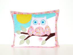 Nursery Pillow Cover, Throw 12 X 16 Inches, Pink & Aqua Blue, Rainbow Accent - thumbnail 1