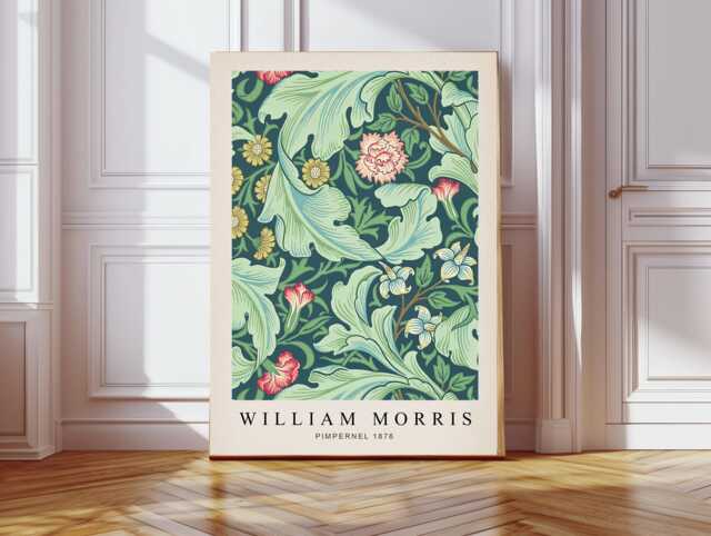 William Morris Art Print, Willow Flower Botanical Wall Decor, Art, Lily Print - image 1