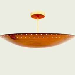 6 Light Elegant Perforated Flush Mount - Pendant Mid Century Modern Raw Brass Sputnik Chandelier Light Fixture - thumbnail 4