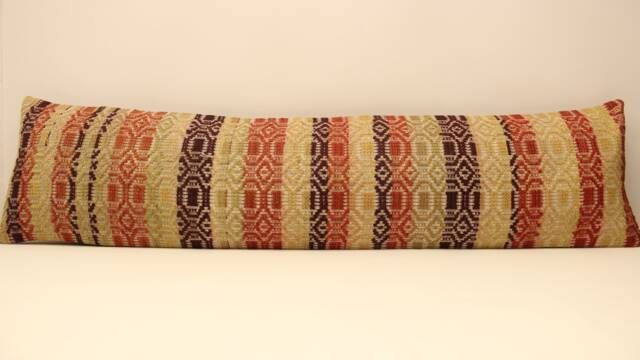 Extralong King Size Pillow Textile Cover, 12x47 - 30x120 cm Unique Lumbar Flaming Bedding Pillow Kilim Oblong, 4Oyf-176 - image 1