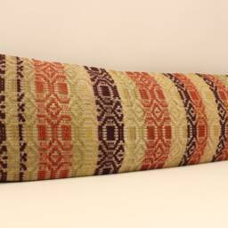 Extralong King Size Pillow Textile Cover, 12x47 - 30x120 cm Unique Lumbar Flaming Bedding Pillow Kilim Oblong, 4Oyf-176 - thumbnail 2