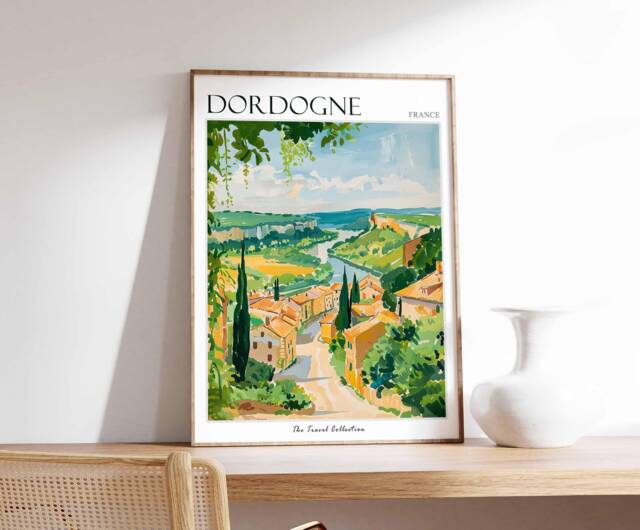 Dordogne France Travel Poster Vintage European Wall Art - image 1