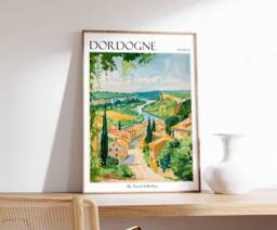Dordogne France Travel Poster Vintage European Wall Art - thumbnail 1