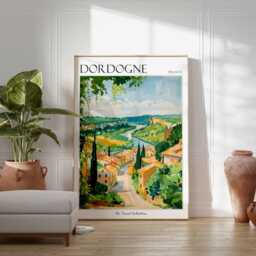 Dordogne France Travel Poster Vintage European Wall Art - thumbnail 2