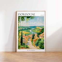 Dordogne France Travel Poster Vintage European Wall Art - thumbnail 3