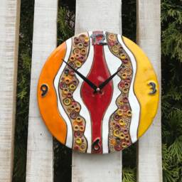 Handmade Ceramic Wall Clock, Modern Home Decor, 9.06 In - thumbnail 3