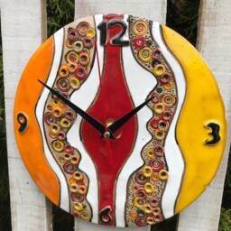 Handmade Ceramic Wall Clock, Modern Home Decor, 9.06 In - thumbnail 2