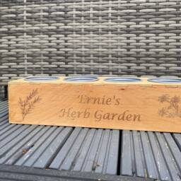 Personalised Herb Garden, Window Box, Indoor Kitchen Accessories, Planter With Pots, Chef Gift, Grandad Plant Pot, Markers - thumbnail 3