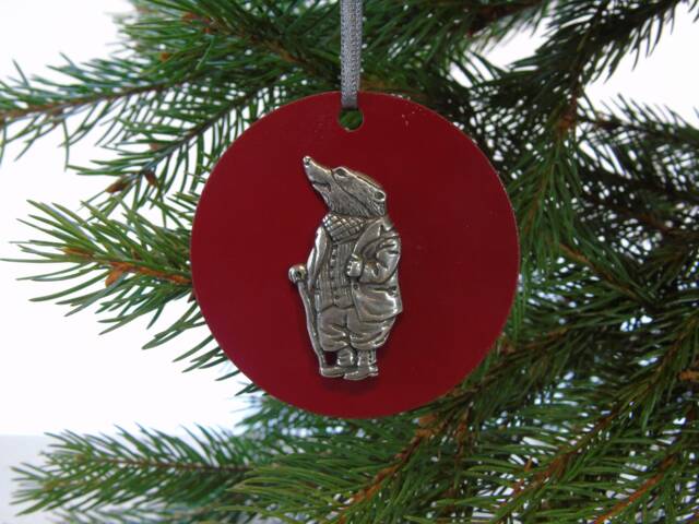 Badger Christmas Decoration - Wind in The Willows Mr Wooden Disk Book Lover Gift - image 1