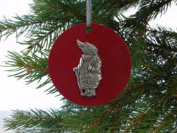 Badger Christmas Decoration - Wind in The Willows Mr Wooden Disk Book Lover Gift
