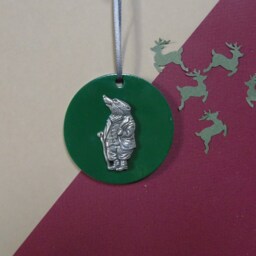 Badger Christmas Decoration - Wind in The Willows Mr Wooden Disk Book Lover Gift - thumbnail 3