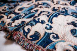 Ocean Waves Blanket, Boho Home Decor, Ocean Blanket, Couch Bed Boho Decor, Bohemian Beach Nautical Decor - thumbnail 1