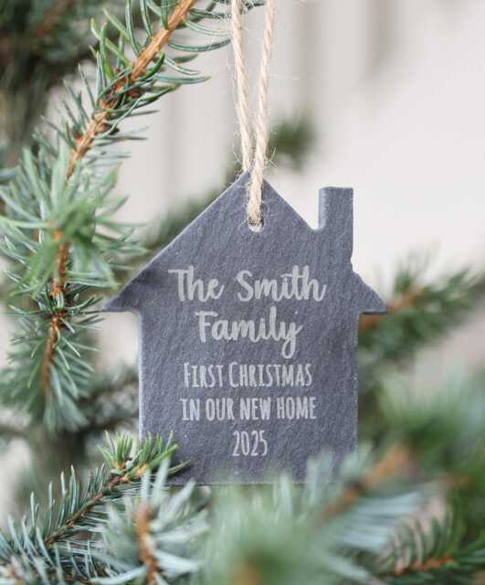 Personalised First Christmas in Our New Home Slate Ornament - 2025 - image 1