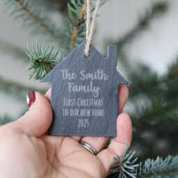 Personalised First Christmas in Our New Home Slate Ornament - 2025 - thumbnail 2