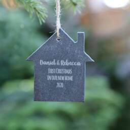 Personalised First Christmas in Our New Home Slate Ornament - 2025 - thumbnail 4