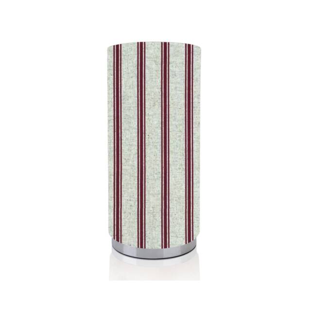 Handmade Kashmira Ruby Red Striped Table Lamp, Chrome Base - image 1