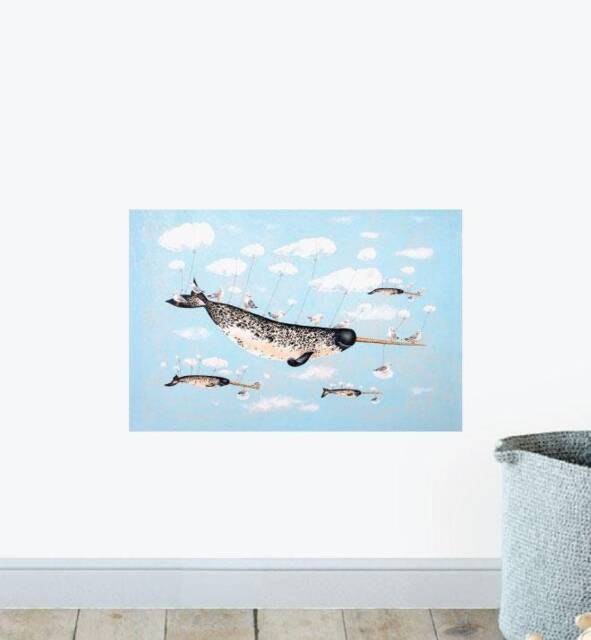 A Narwhals Dream Wall Sticker Decal - Kids Stickers, Animals Childrens Decals, Art, Room, Girl, Boy