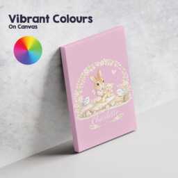 Personalised Pink Bunny Bird Canvas Wall Art Custom Name & Colour Floral Nursery Decor Baby Girl Bedroom Keepsake Artwork Shower Gift - thumbnail 3