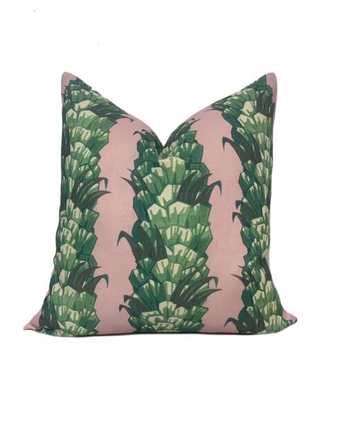 Carolina Irving Palmetto Jungle On Pink Cushion Cover Pillow Doublesided - image 1