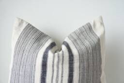 Vintage Hmong Hemp Striped Pillow 26 - thumbnail 1