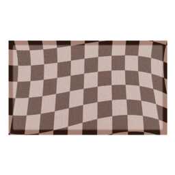 Wavey Checkerboard Chocolate Brown Doormat Recycled PVC, Anti-Slip - 70x40cm - thumbnail 2