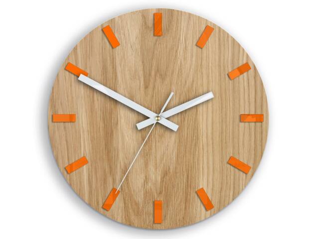 Wall Clock Simple Orange With White Clock Hands, Modernclock 33, 5cm/13, 19 - image 1