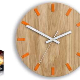 Wall Clock Simple Orange With White Clock Hands, Modernclock 33, 5cm/13, 19 - thumbnail 4