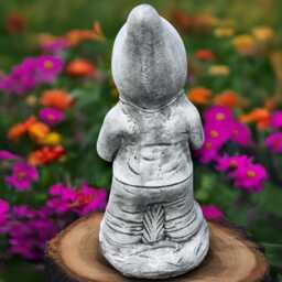 Stone Gnome Sculpture Concrete Musician Elf Statue Cement Pixie Decoration Front Door Ornament Gnome Lover Gift Handmade Lawn Decor - thumbnail 4