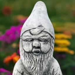 Stone Gnome Sculpture Concrete Musician Elf Statue Cement Pixie Decoration Front Door Ornament Gnome Lover Gift Handmade Lawn Decor - thumbnail 2