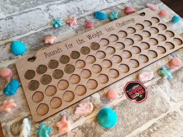 4 Stone Weight Loss Tracker Board. Pounds For lbs. Weight Goals Motivational Plaque - image 1