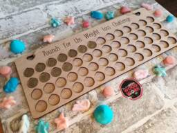 4 Stone Weight Loss Tracker Board. Pounds For lbs. Weight Goals Motivational Plaque - thumbnail 1