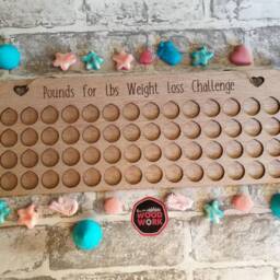 4 Stone Weight Loss Tracker Board. Pounds For lbs. Weight Goals Motivational Plaque - thumbnail 2