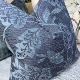 Indigo Blue Floral Cushion Cover, Decorative Pillow Double Sided, 16 - thumbnail 4