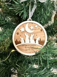Personalised Christmas Bauble Family Name Ornament Engraved Wooden Bauble, Xmas Tree Decoration - thumbnail 1