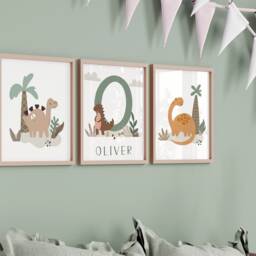 Dinosaur Prints, Dinosaur Nursery Prints, Nursery Decor, Boys Bedroom, Dinosaur Decor, Kids Wall Art, Playroom Bedroom, Toddler - thumbnail 3