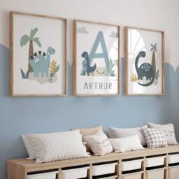 Dinosaur Prints, Dinosaur Nursery Prints, Nursery Decor, Boys Bedroom, Dinosaur Decor, Kids Wall Art, Playroom Bedroom, Toddler - thumbnail 2