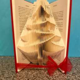 Christmas Tree Folded Book- Holiday - Warm Wishes Decoration Santa Book Lover - thumbnail 2