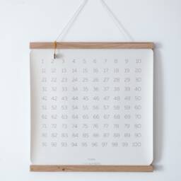 Numbers Hanging Canvas Oak Frame, Eco Leather Nursery Decor - thumbnail 2