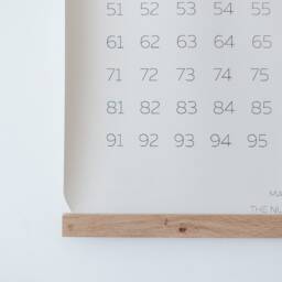 Numbers Hanging Canvas Oak Frame, Eco Leather Nursery Decor - thumbnail 3