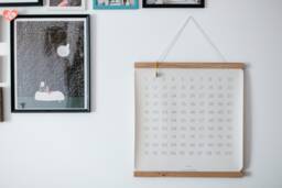 Numbers Hanging Canvas Oak Frame, Eco Leather Nursery Decor