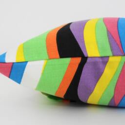 Decorative Striped Pillow Cover, Yellow, Green, Orange, Blue, Black, Purple, 16 X - thumbnail 3