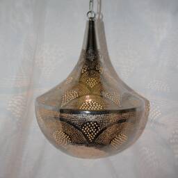 Handmade Moroccan Brass Pendant Light With Fish Pattern, Hanging Lamp, Gold Lampshade, Home Decor Lighting & Ceiling - thumbnail 3
