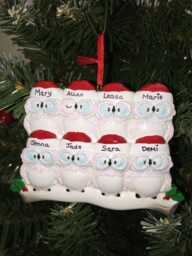 Personalized Owl Family Christmas Ornament, Resin Keepsake