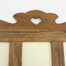 Old Wooden 3 Photo Frame With Heart - thumbnail 2