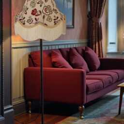 Mulberry Floral Lampshade With Cream Fringe Handmade For Ceiling Lights, Table & Floor Standard Lamp Shades - thumbnail 3