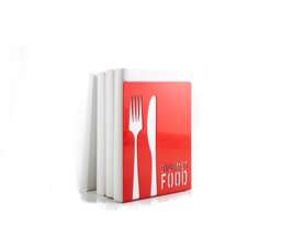 Minimalist Metal Kitchen Bookends Chef Cookbook Shelf Decor