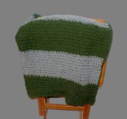 Handmade Crochet Blanket, Olive Green Gray Afghan, Baby Toddler Throw