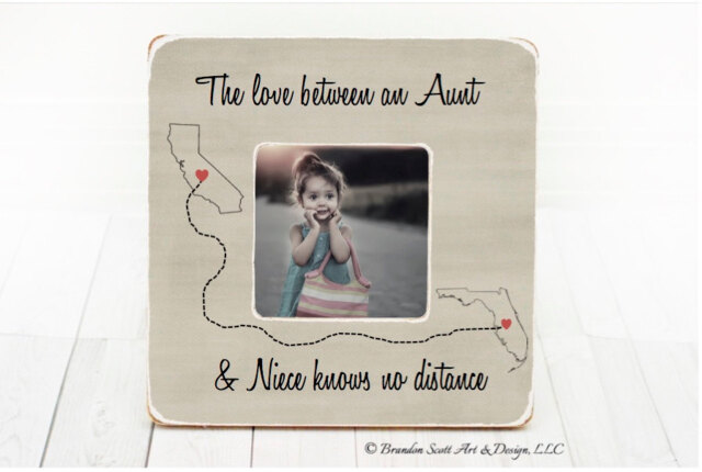 Personalized Aunt Niece Picture Frame Long Distance Gift, Aunt
